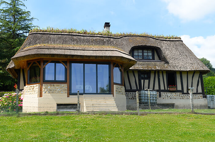 Véranda acrotère maison ancienne